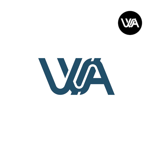 文字 V.A. または W.A. モノグラム ロゴのデザイン