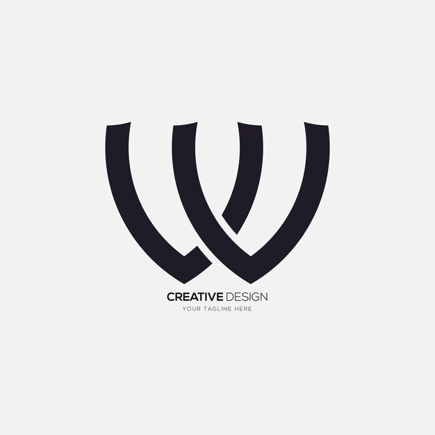 Vector letter vw creatieve vorm eenvoudig monogram vormen alfabet logo ontwerp cocenpt