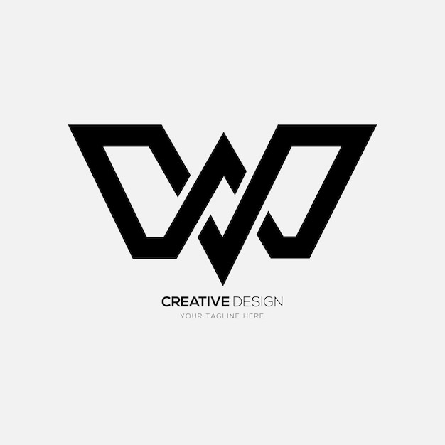 Letter Vw creative line art initial modern monogram elegant logo