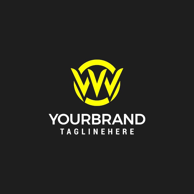 文字 VW ロゴ サークル モード デザイン テンプレート ベクトル
