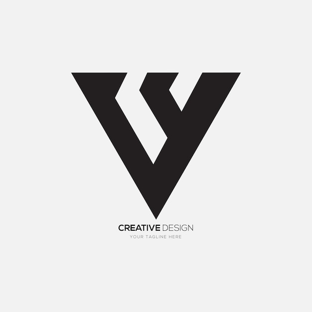 Letter Vw modern driehoeksvorm creatief zakelijk abstract monogram logo-ontwerp