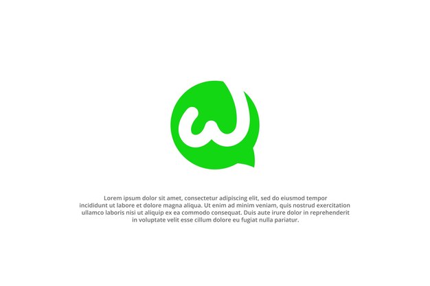 Вектор Буква w и зеленый логотип значка чата