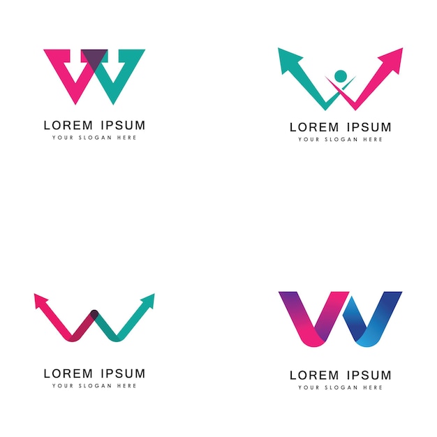 Letter W Arrow Logo Template