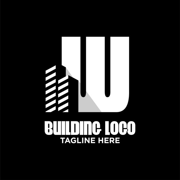 Letter w building logo design template inspiration, vector illustration.