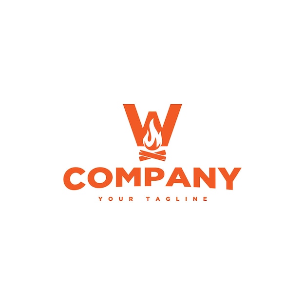 Vector letter w and campfire logo vector