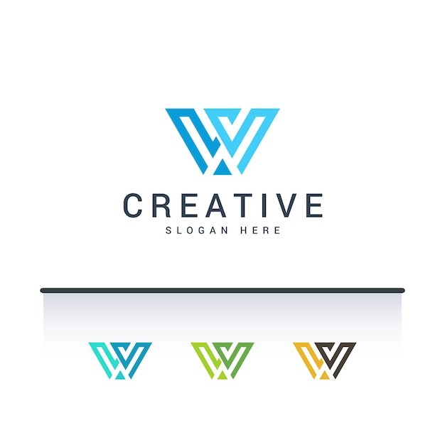 Letter w creative modern logo