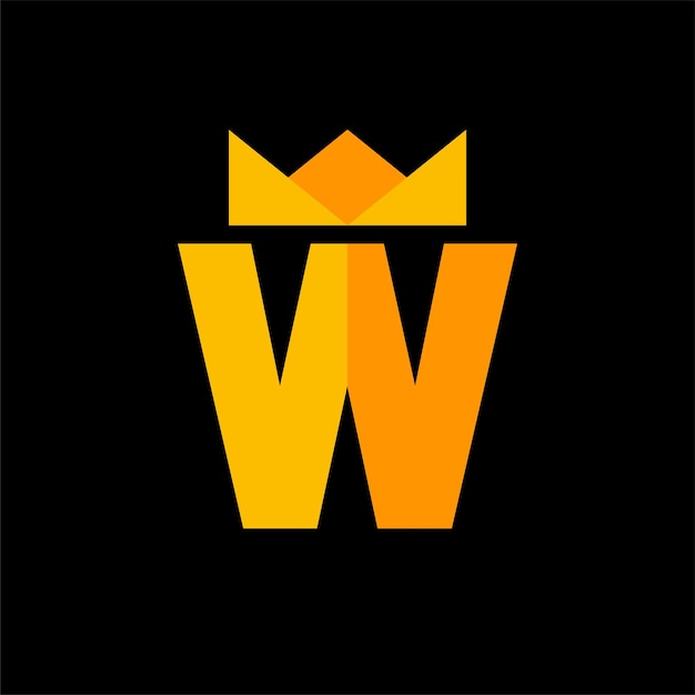 Буква W Корона Шаблон Дизайна Логотипа Вдохновение Векторные Иллюстрации