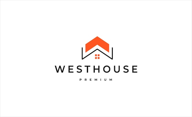 Vettore lettera w home logo design vettoriale