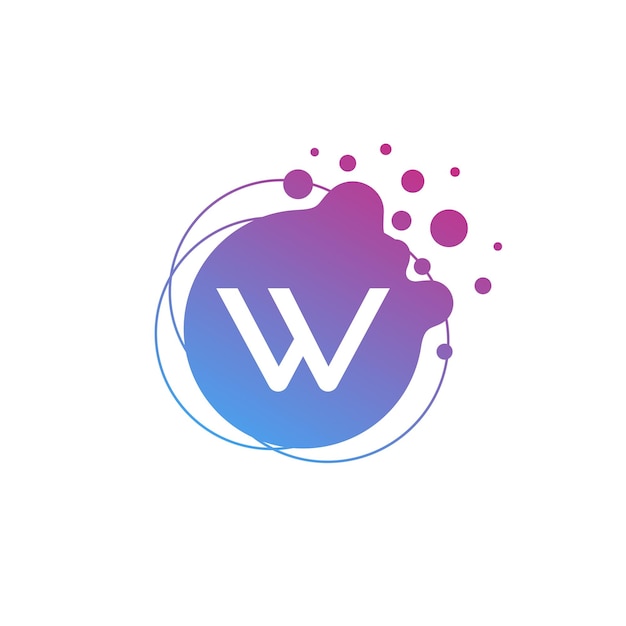 Letter W Initial Liquid Bubble Modern Logo Template