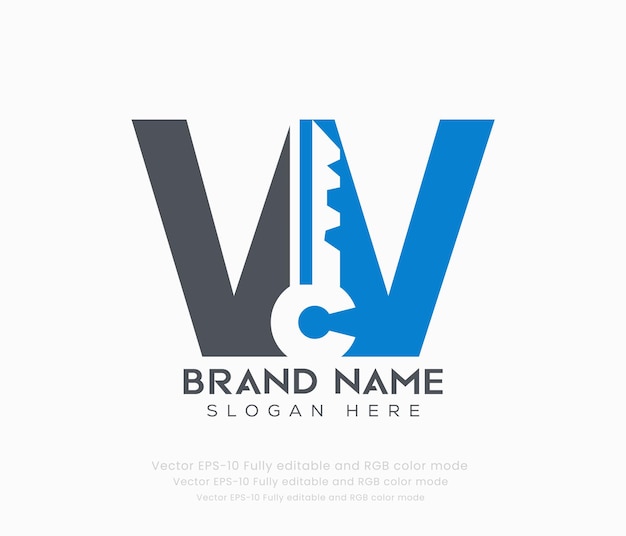 Vector letter w key logo