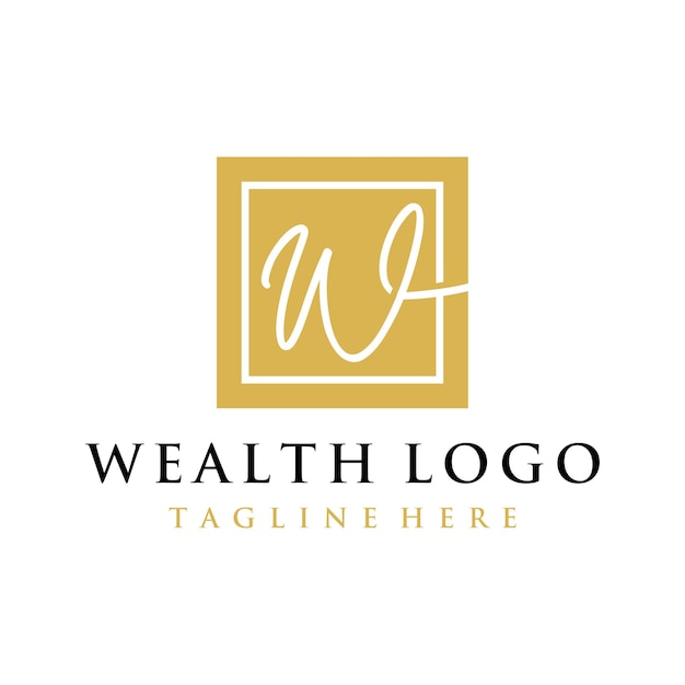 Vector letter w logo design for wealth simple and modern vector illustration