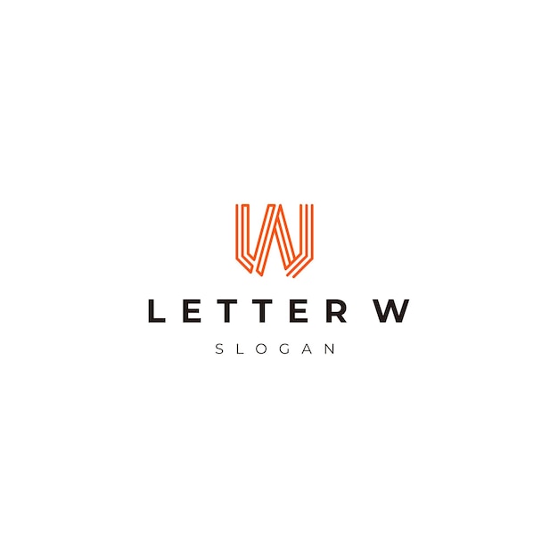 Disegno dell'icona del logo della lettera w