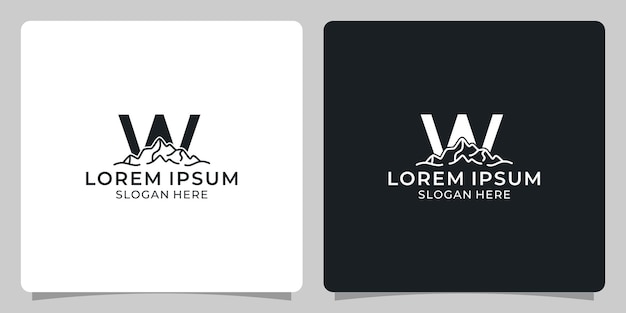 Vector letter w-logo icoon. abstracte drie bergen logo concept vorming van initialen w. prachtige bergen.