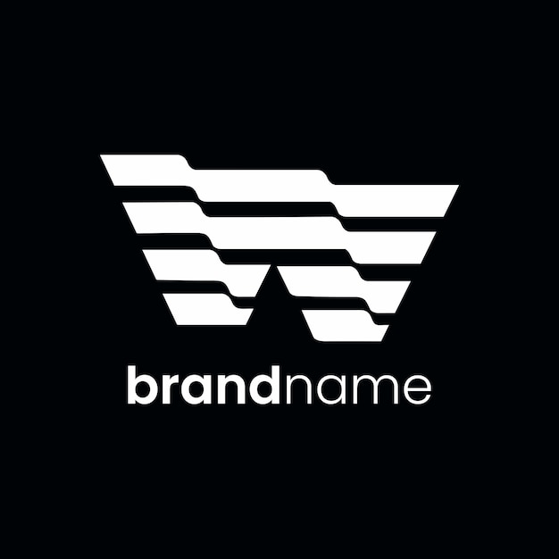 Letter W Logo ontwerp eenvoudig minimaal pictogram