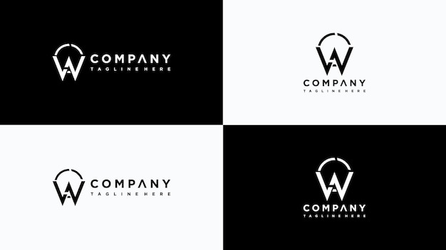 Letter w-logo-ontwerp Premium Vector