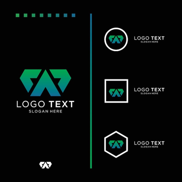 Vector letter w logo pictogram ontwerp sjabloon elementen