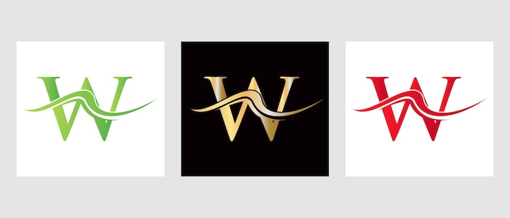 Vector w 字母标志向量模板w 标志图标豪华简单最小和优雅的w 标志设计