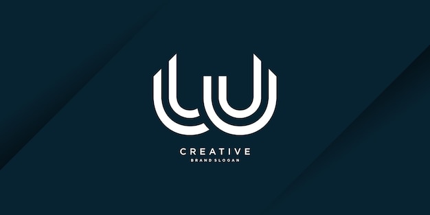 Vector letter w logo with creative abstract element premium vector