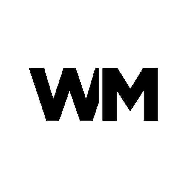 Vector letter w and m wm logo design template minimal monogram initial based logotype