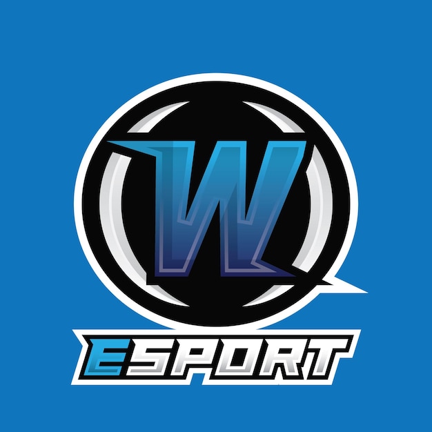 편지 W 마스코트 esport 로고 디자인 esport 로고 그림 템플릿 게이머 팀 로고 디자인