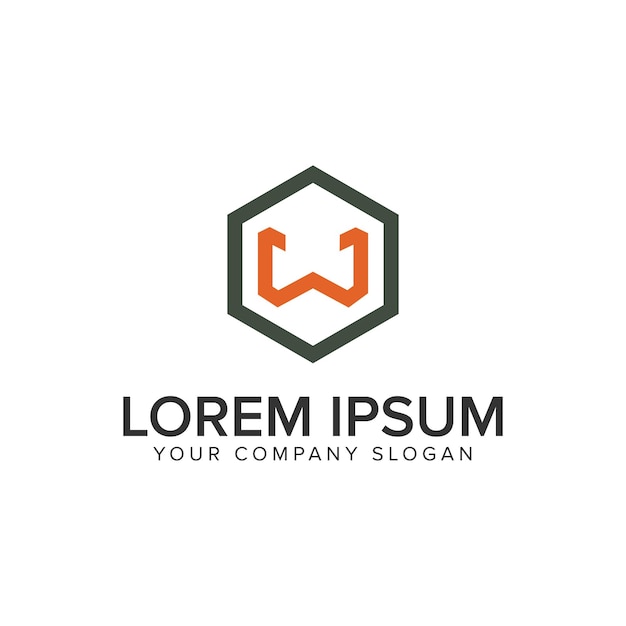 Letter W minimalist logo design concept template