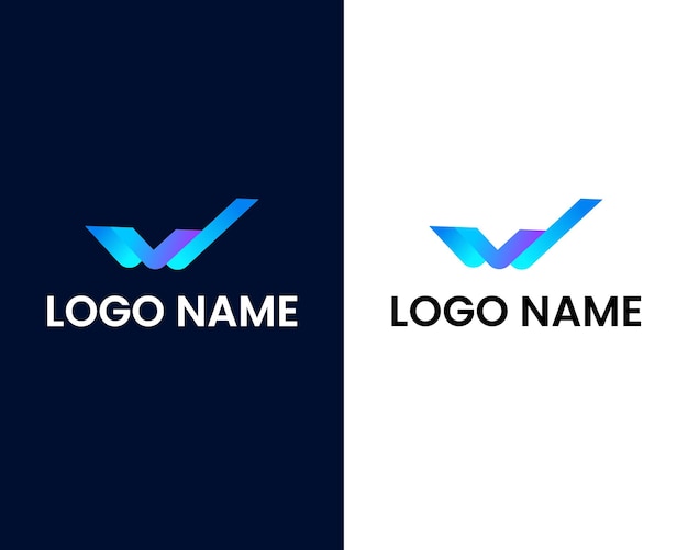 буква w современный шаблон дизайна логотипа