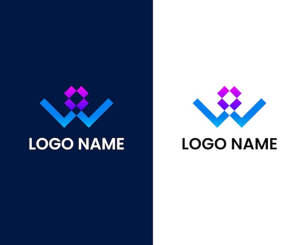 Vector letter w modern logo ontwerpsjabloon