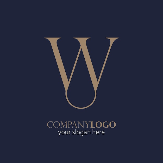 Letter W 모노그램 드롭 워터