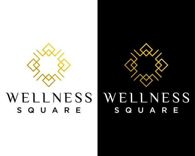 Vector letter w monogram vierkant geometrisch wellness-logo ontwerp