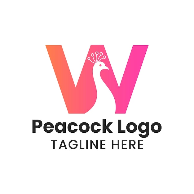 Vector letter w peacock logo template vector template