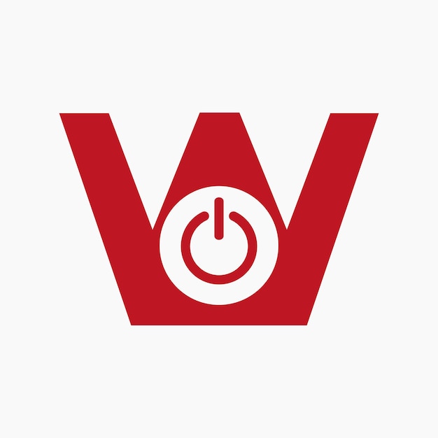 Vector letter w power logo boutteken voor elektronisch symbool