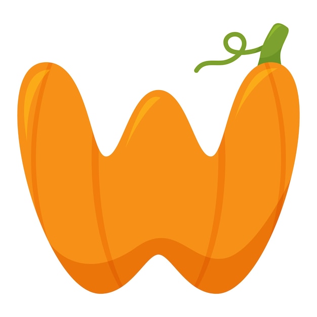 Letter W Pumpkin vector illustration