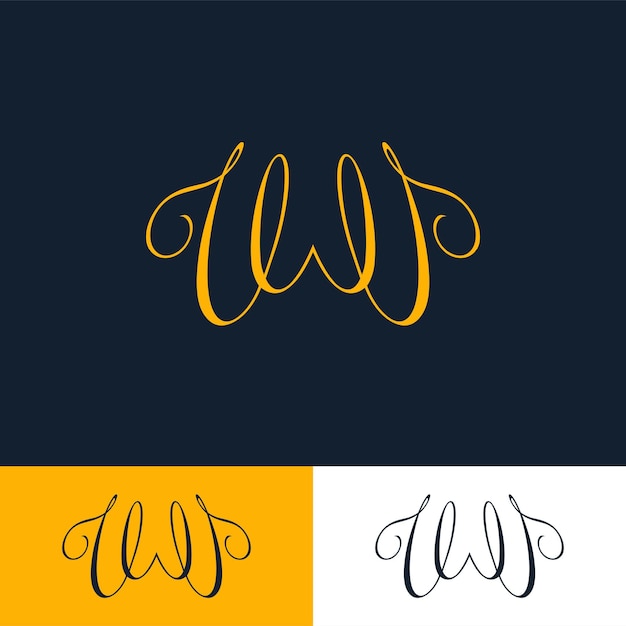 Vector letter w shape logo template with abstract wings logo with modern and futuristic style vector eps format