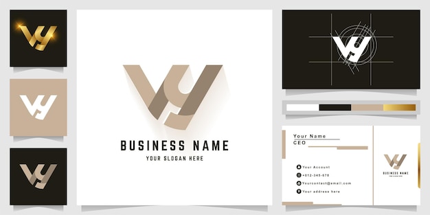 Letter W or VY monogram logo with business card design