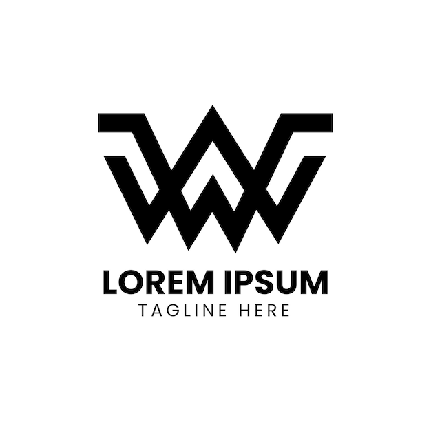 Logo del modello creativo lettera ww