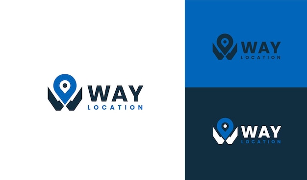 Letter W way logo location w logo or way logo