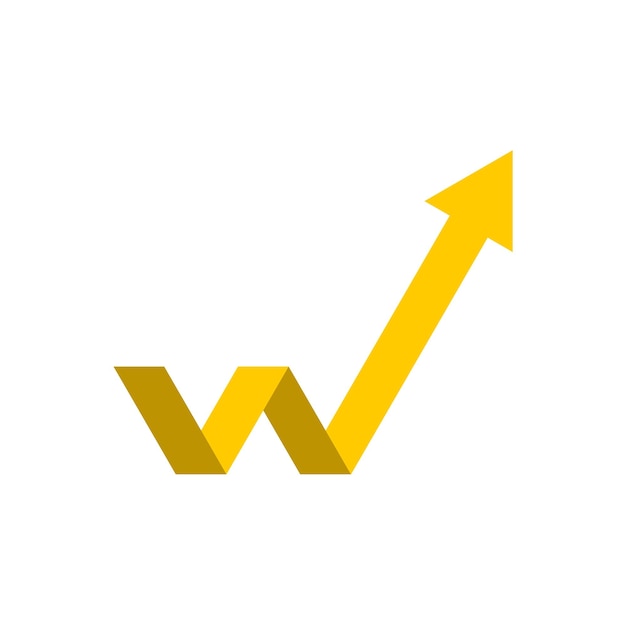 Letter W wealth golden financial investment logo design