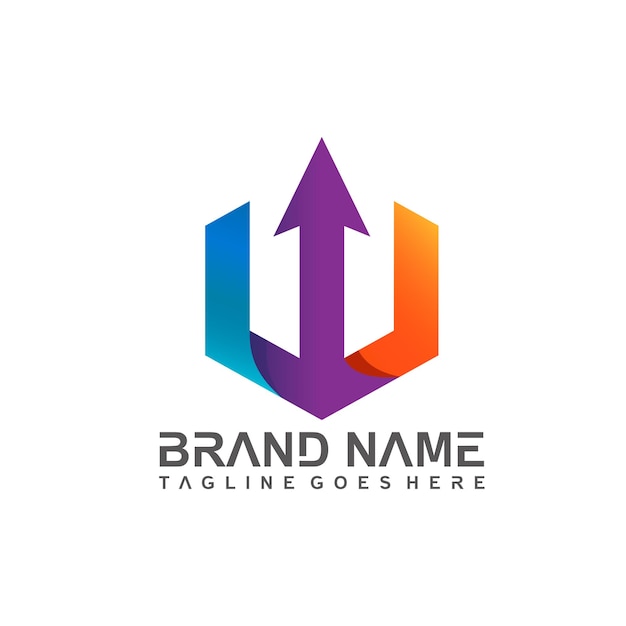 letter w with arrow logo design