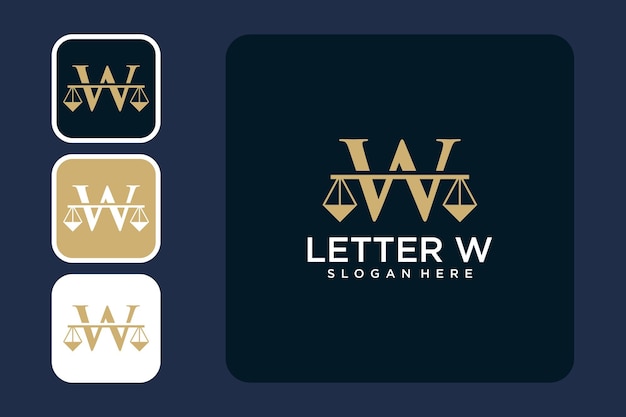 letter w with law logo design