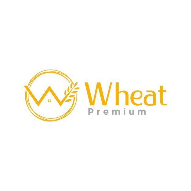 Vector letter w with wheat grass logo design