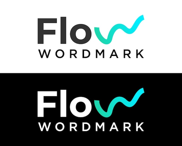 Letter W woordmerk stroom logo ontwerp