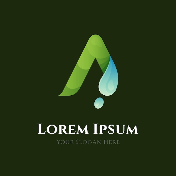वेक्टर letter a water drop logo concept