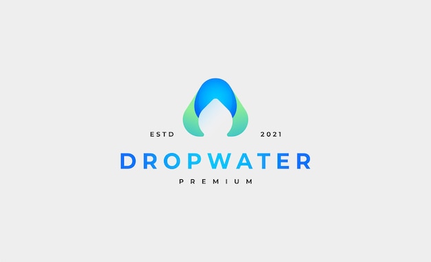 Письмо waterdrop логотип вектор дизайн иллюстрация