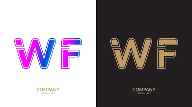 Vector letter wf logo ontwerp vector sjabloon