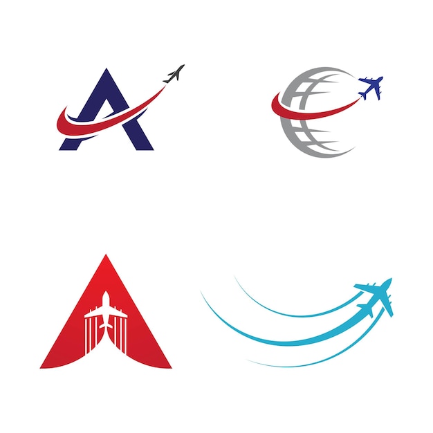Письмо с самолетом значок векторные иллюстрации дизайн шаблона логотипа