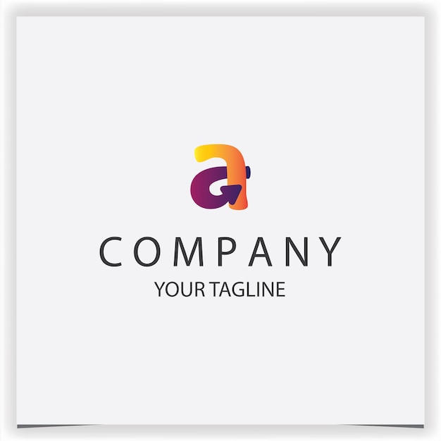 Letter a with arrow logo purple and orange colour gradient modern logo premium elegant template vector eps 10