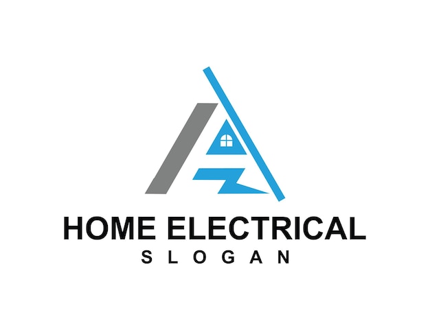 Vettore una lettera con icona elettrica un logo elettrico domestico