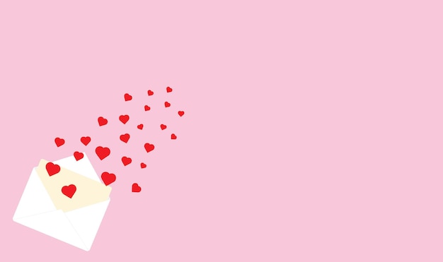 letter with hearts vector illustration