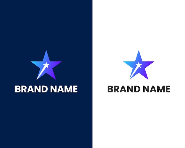 letter a with star mark modern logo design template