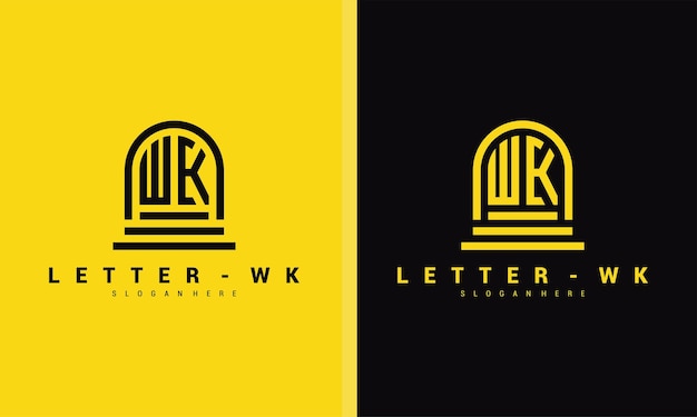 Letter wk logo icon design template premium vector premium vector